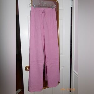 Pink linen pants